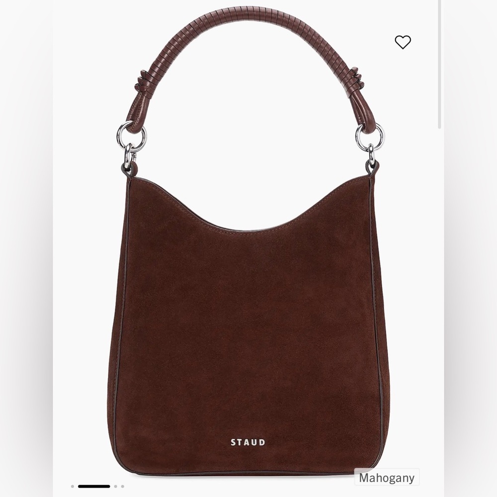 NWT - STAUD Mel Suede Shoulder Bag - Mahogany Brown